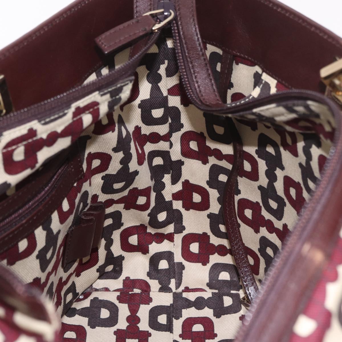 GUCCI GG Canvas Guccissima Tote Bag Leather Brown Gold 145993 Auth 191338V