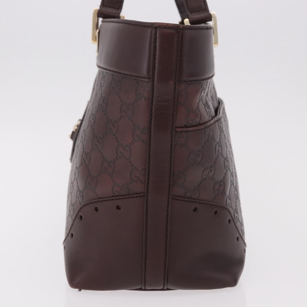GUCCI GG Canvas Guccissima Tote Bag Leather Brown Gold 145993 Auth 191338V