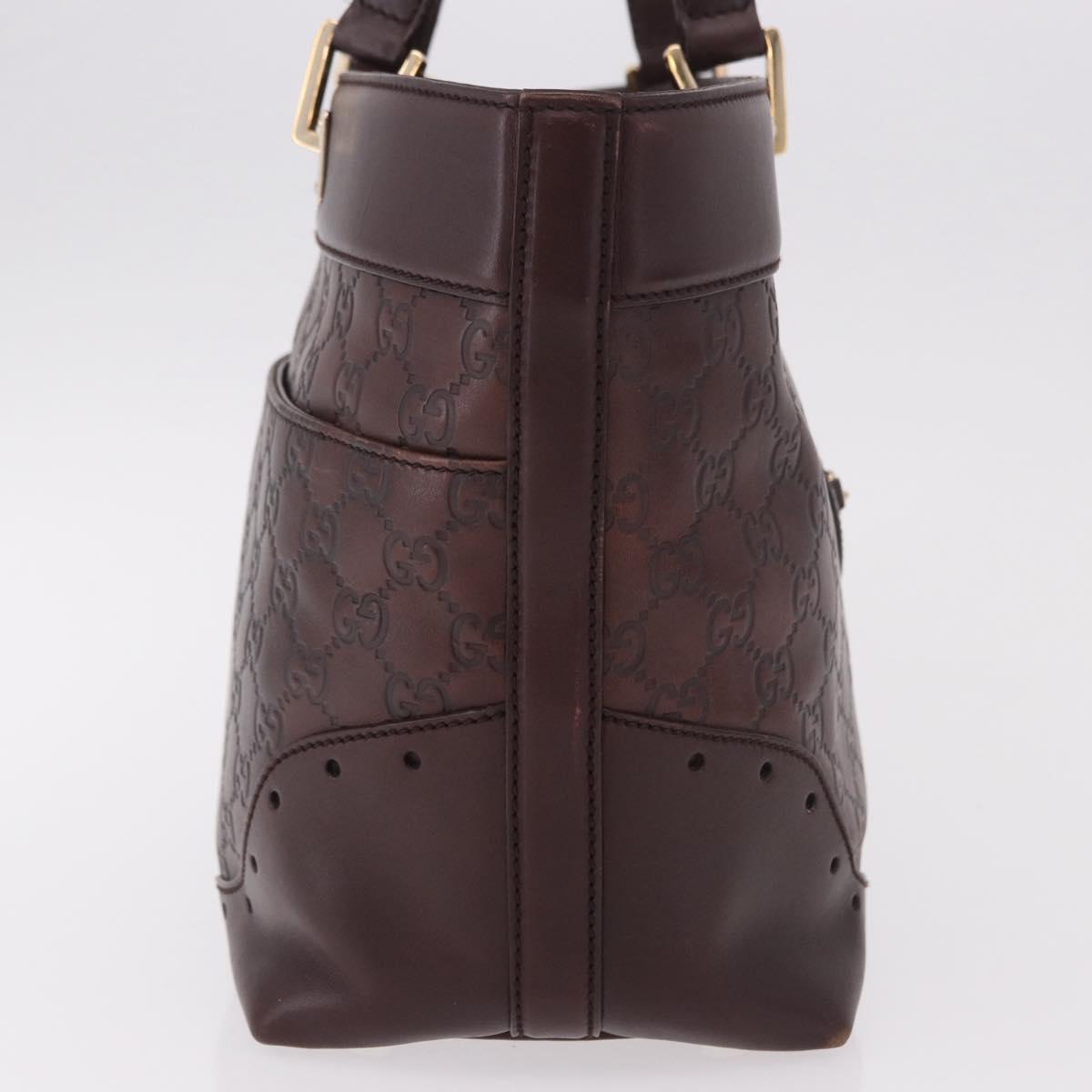 GUCCI GG Canvas Guccissima Tote Bag Leather Brown Gold 145993 Auth 191338V