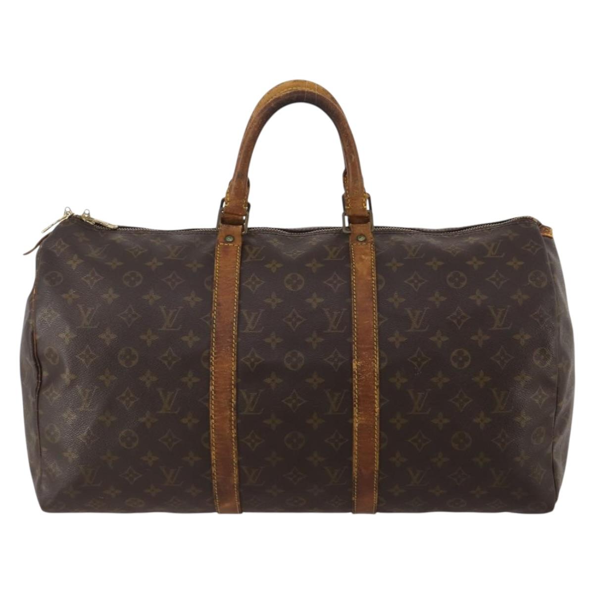 LOUIS VUITTON Monogram Keepall 50 Boston Bag M41426 LV Auth 191340