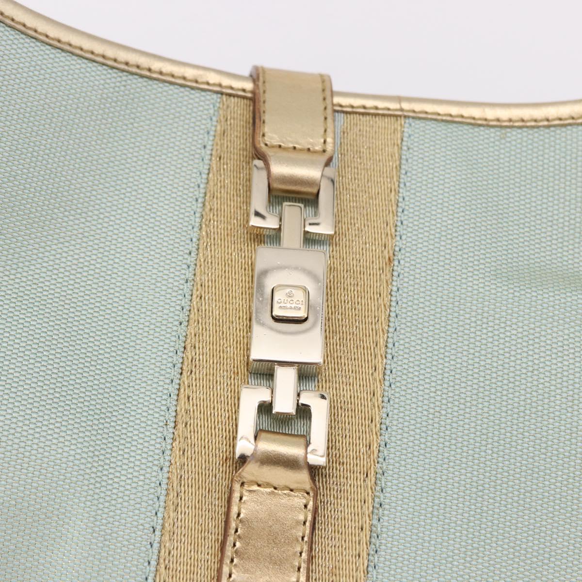 GUCCI Jackie Shoulder Bag Canvas Green Gold 001 3735 Auth 191343V