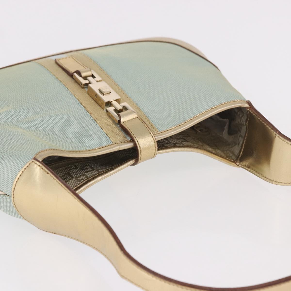 GUCCI Jackie Shoulder Bag Canvas Green Gold 001 3735 Auth 191343V