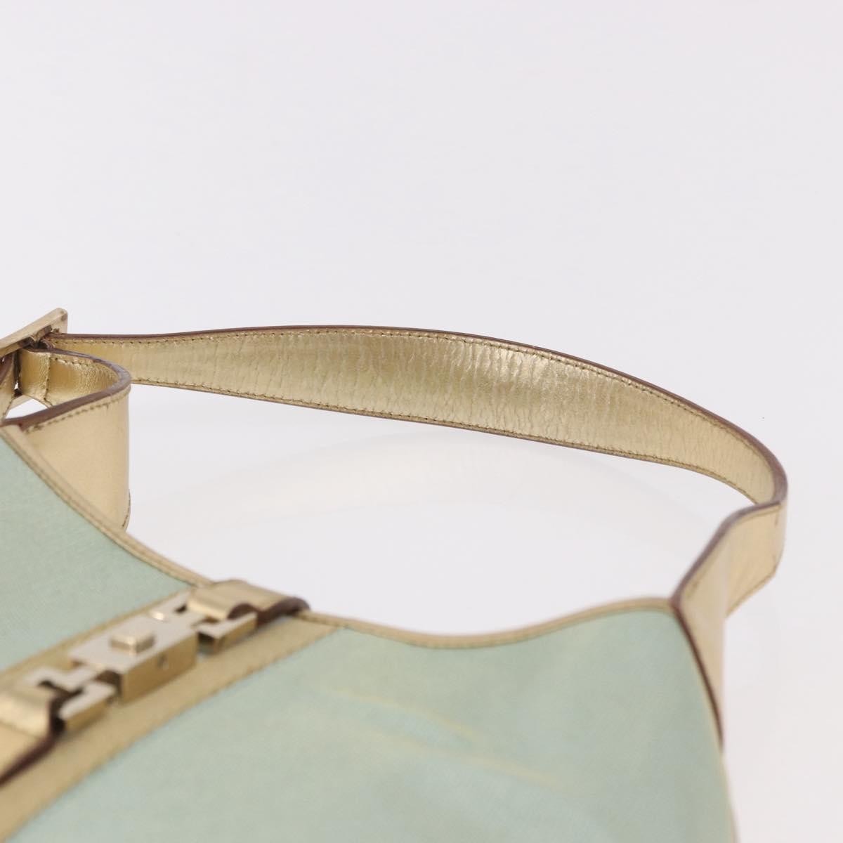 GUCCI Jackie Shoulder Bag Canvas Green Gold 001 3735 Auth 191343V