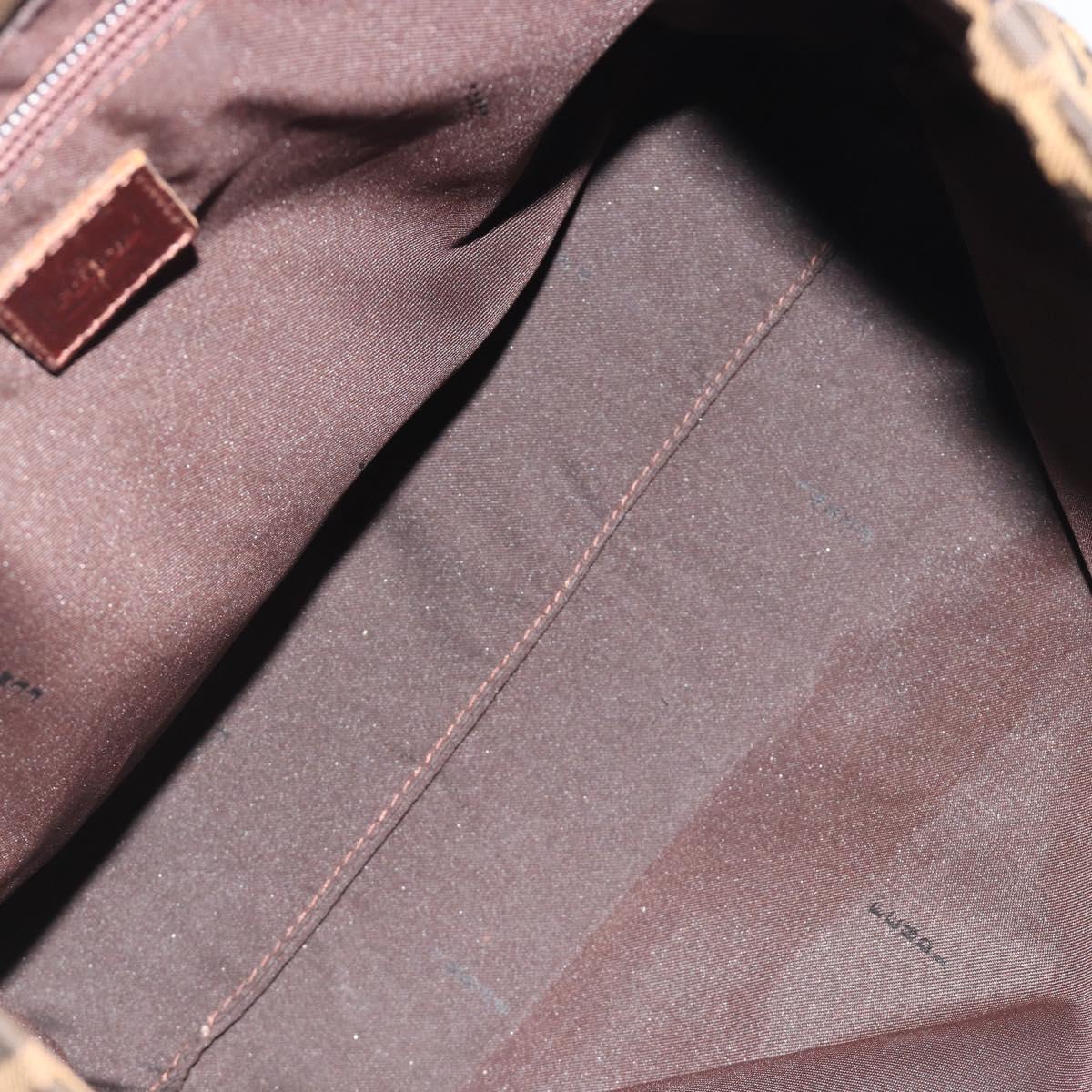 FENDI Zucca Canvas Tote Bag Brown Black Auth 191346
