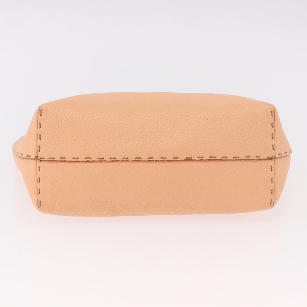 FENDI Celeria Hand Bag Leather With Pouch Orange Gold Auth 191347V