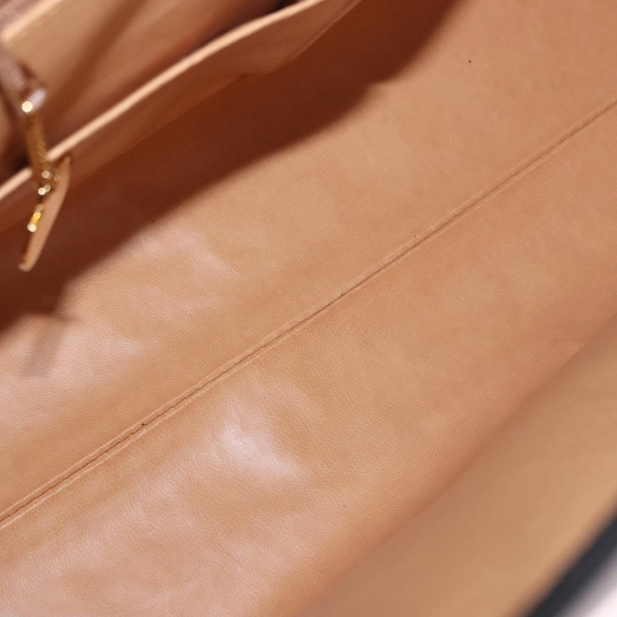 CELINE Hand Bag Leather Black Gold Auth 191353A