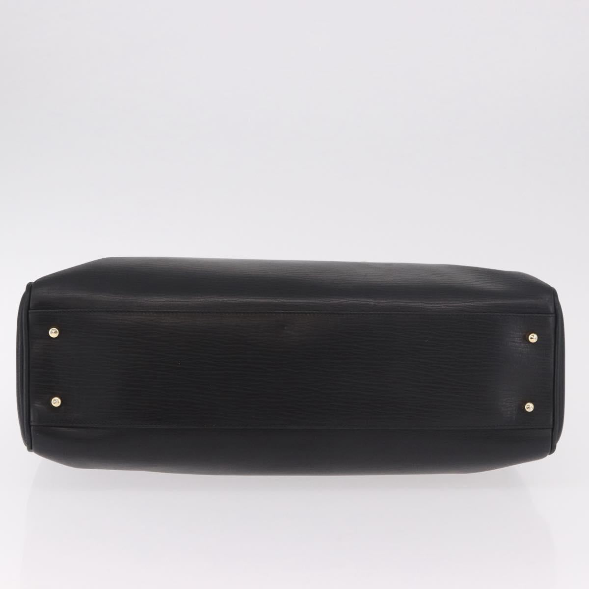 CELINE Hand Bag Leather Black Gold Auth 191353A