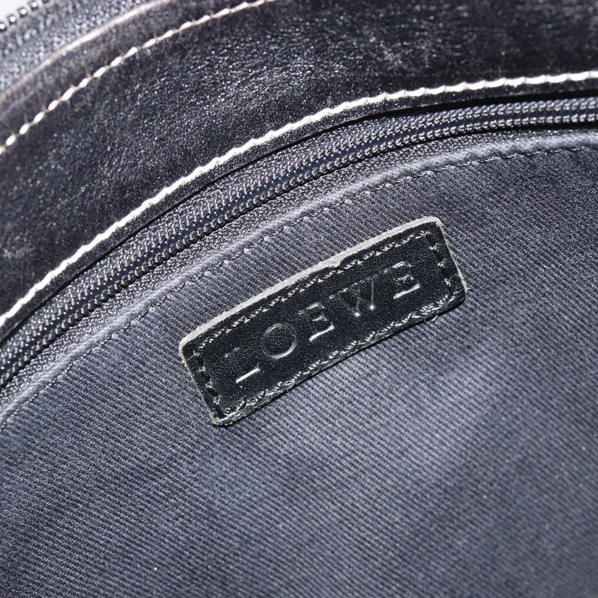 LOEWE Shoulder Bag Canvas Gray Silver Auth 191354