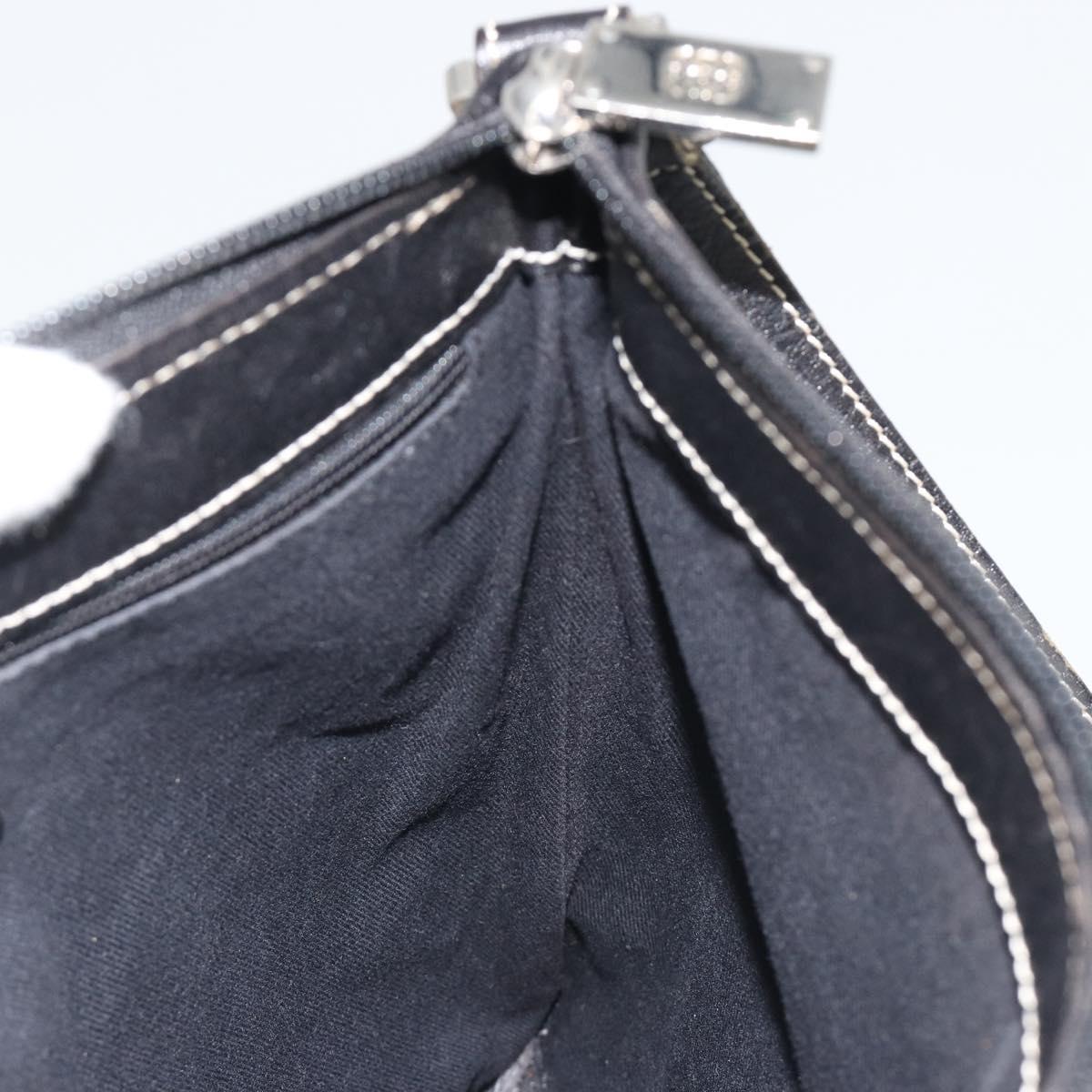 LOEWE Shoulder Bag Canvas Gray Silver Auth 191354
