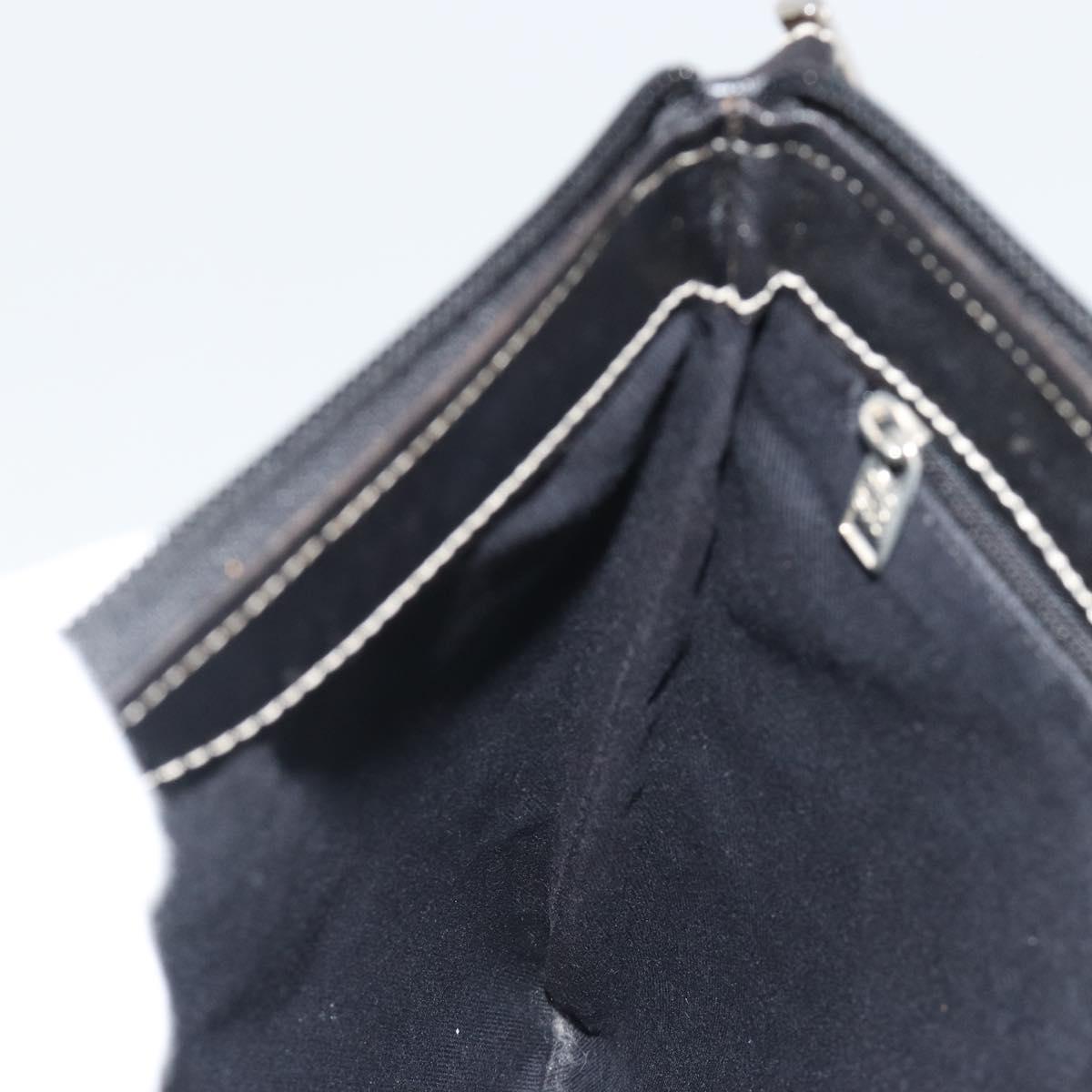 LOEWE Shoulder Bag Canvas Gray Silver Auth 191354