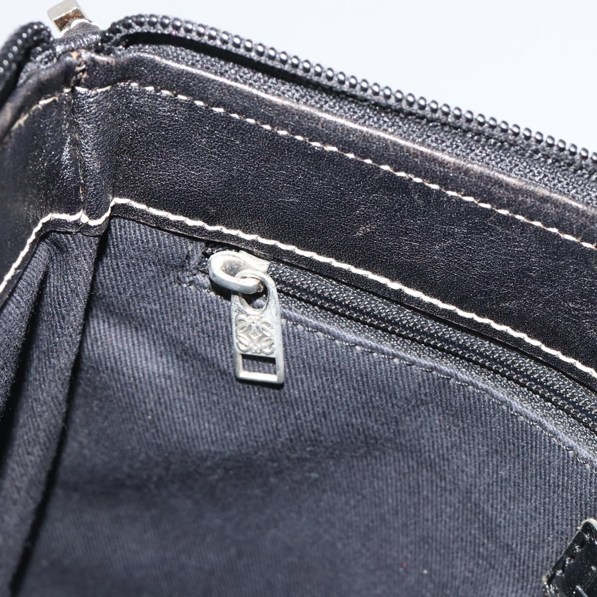 LOEWE Shoulder Bag Canvas Gray Silver Auth 191354