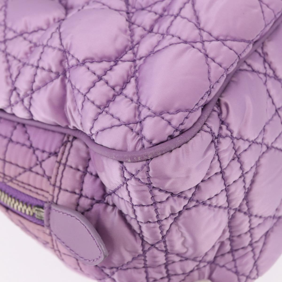Christian Dior Canage Hand Bag Nylon Purple Silver Auth 191360