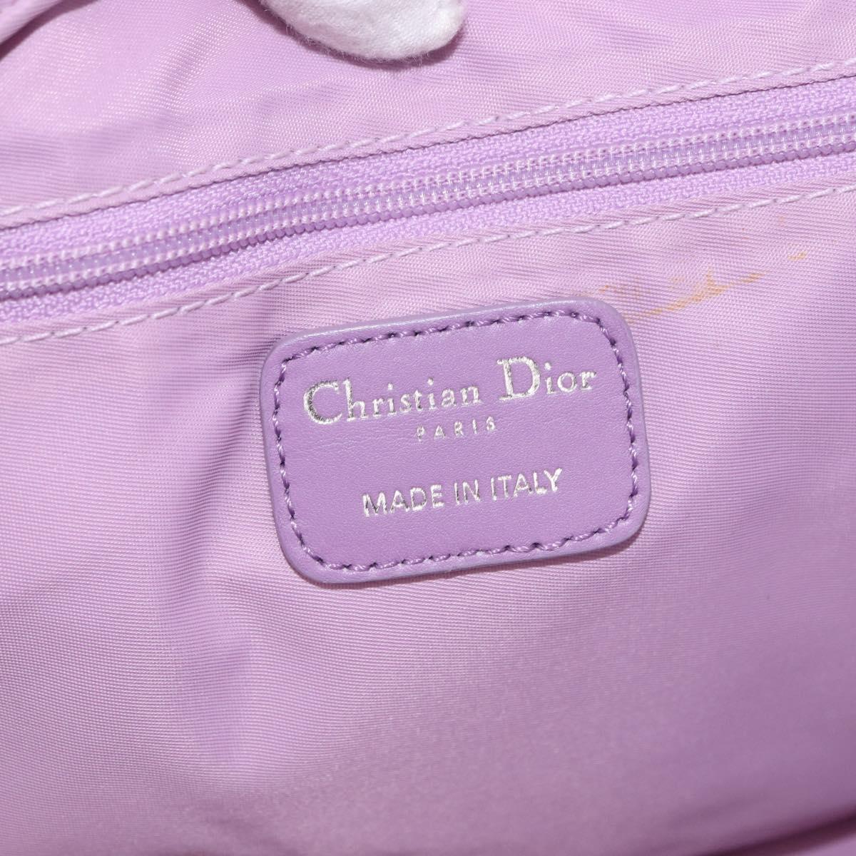 Christian Dior Canage Hand Bag Nylon Purple Silver Auth 191360