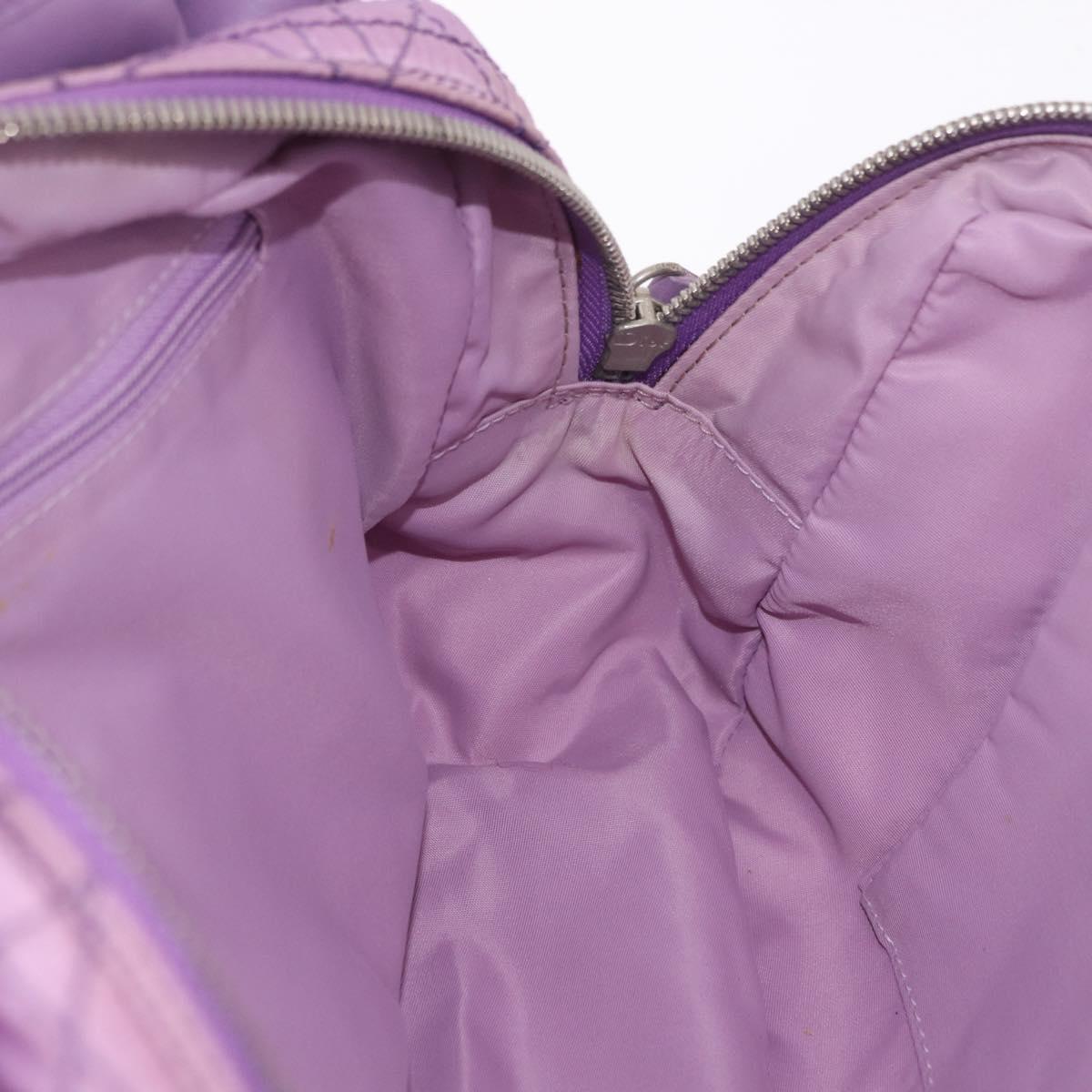 Christian Dior Canage Hand Bag Nylon Purple Silver Auth 191360