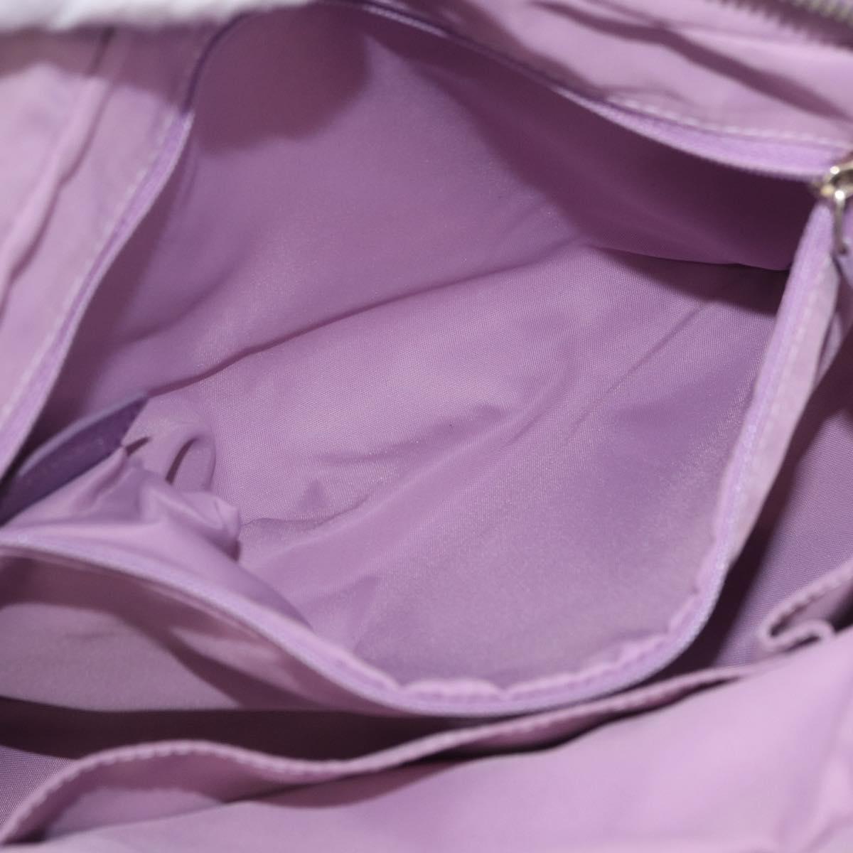 Christian Dior Canage Hand Bag Nylon Purple Silver Auth 191360
