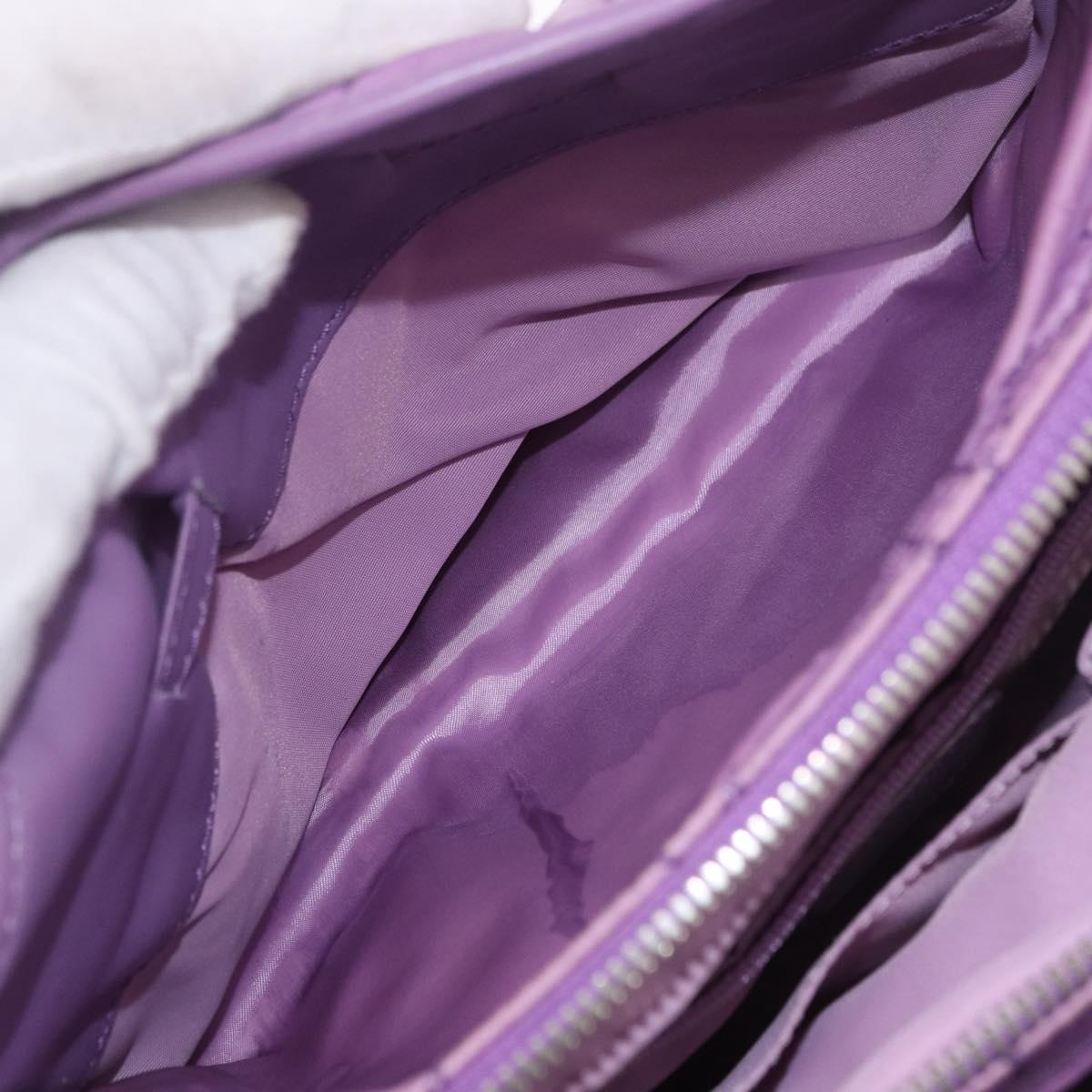 Christian Dior Canage Hand Bag Nylon Purple Silver Auth 191360