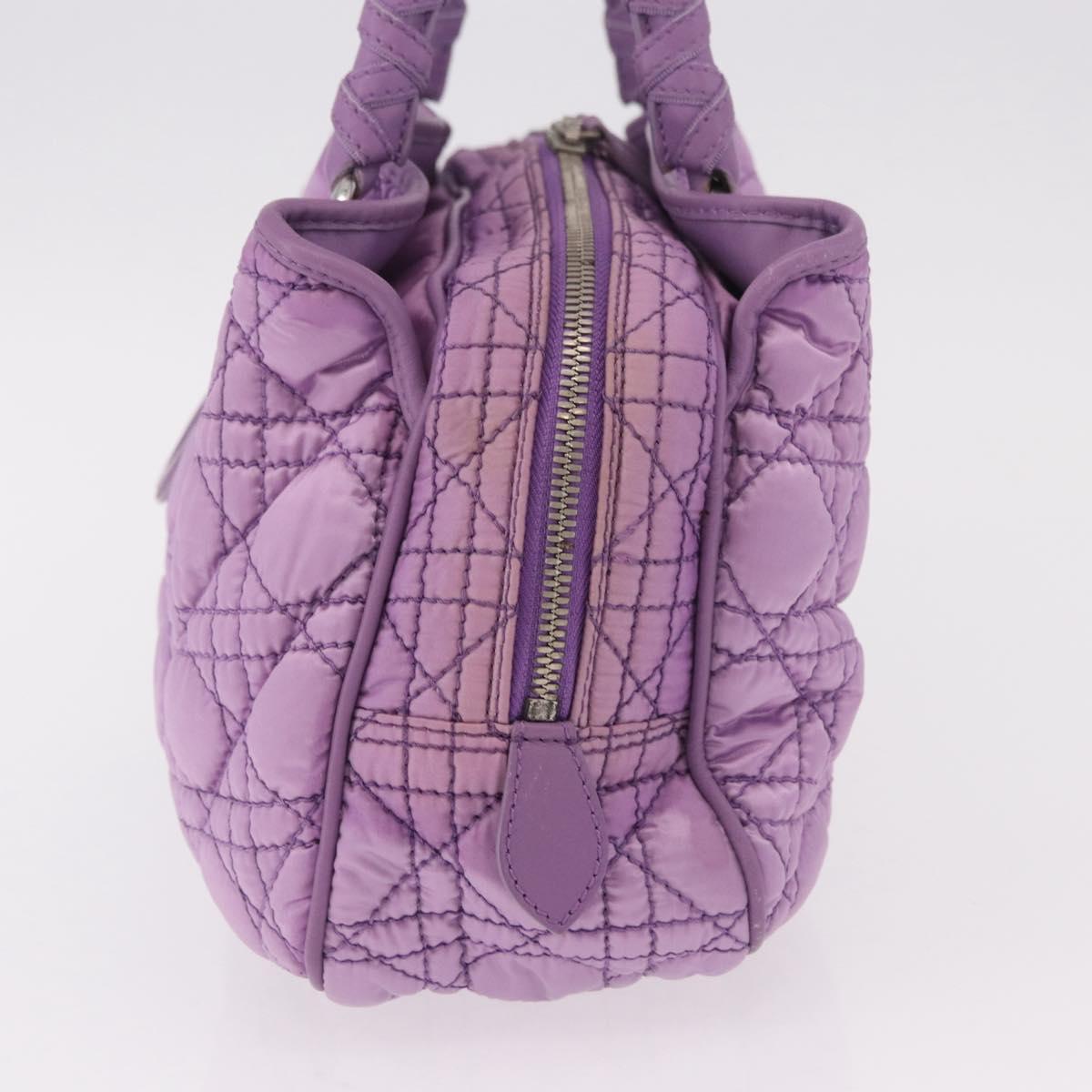 Christian Dior Canage Hand Bag Nylon Purple Silver Auth 191360