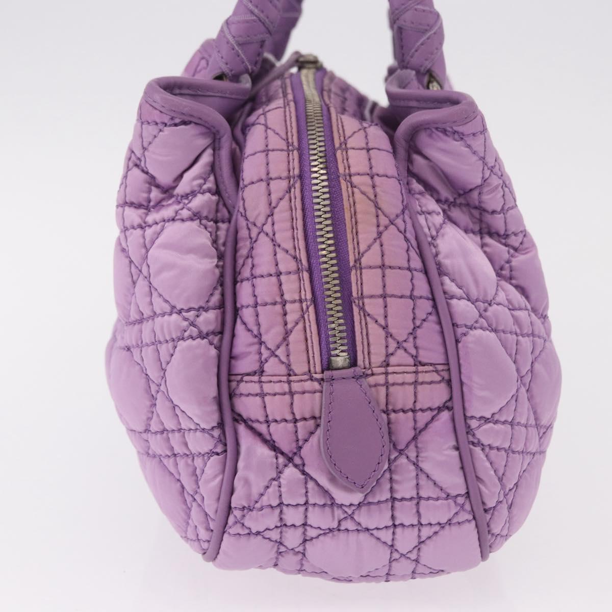 Christian Dior Canage Hand Bag Nylon Purple Silver Auth 191360
