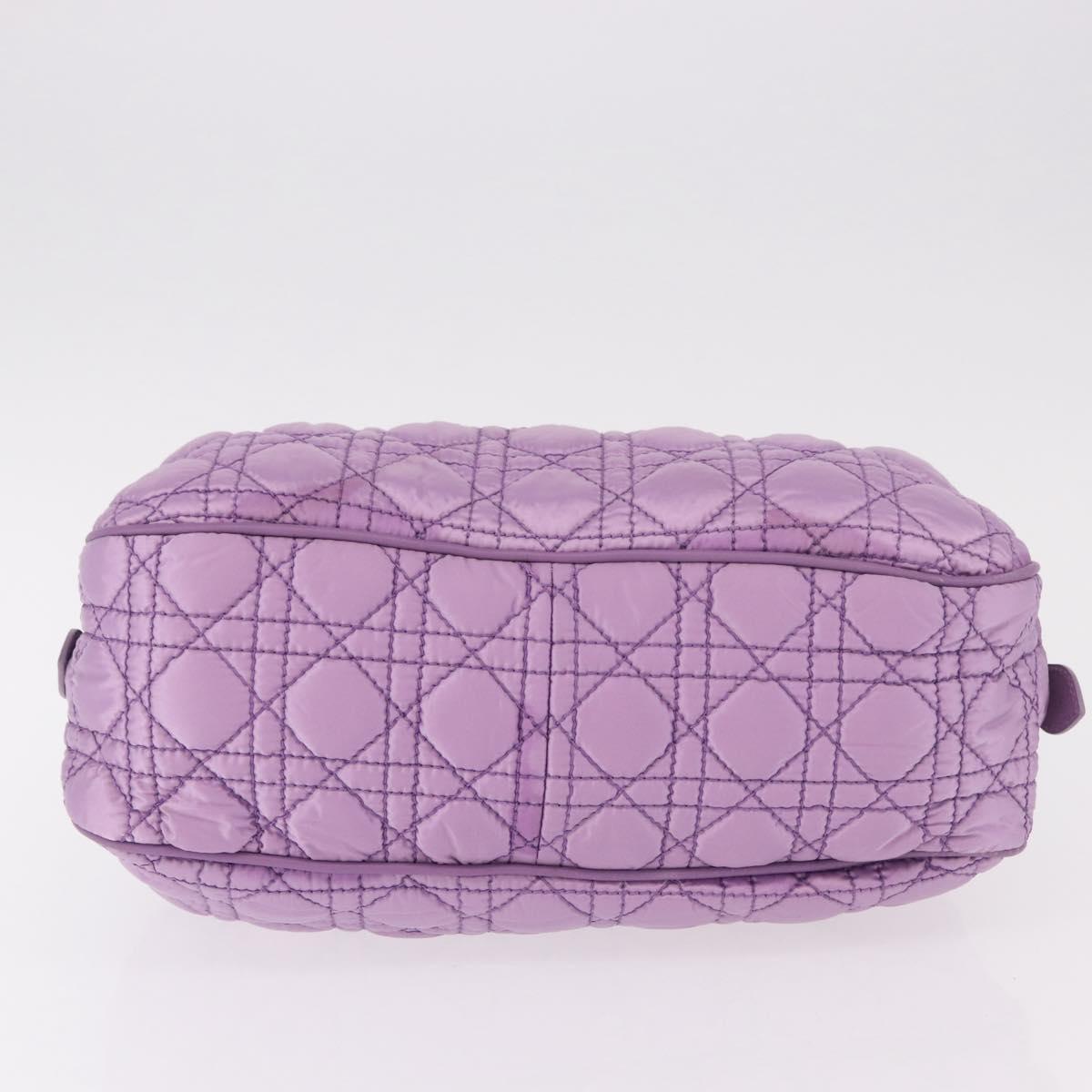 Christian Dior Canage Hand Bag Nylon Purple Silver Auth 191360