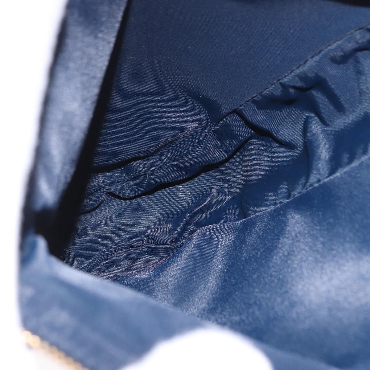 Christian Dior Trotter Canvas Saddle Accessory Pouch Navy Gold Auth 191368V