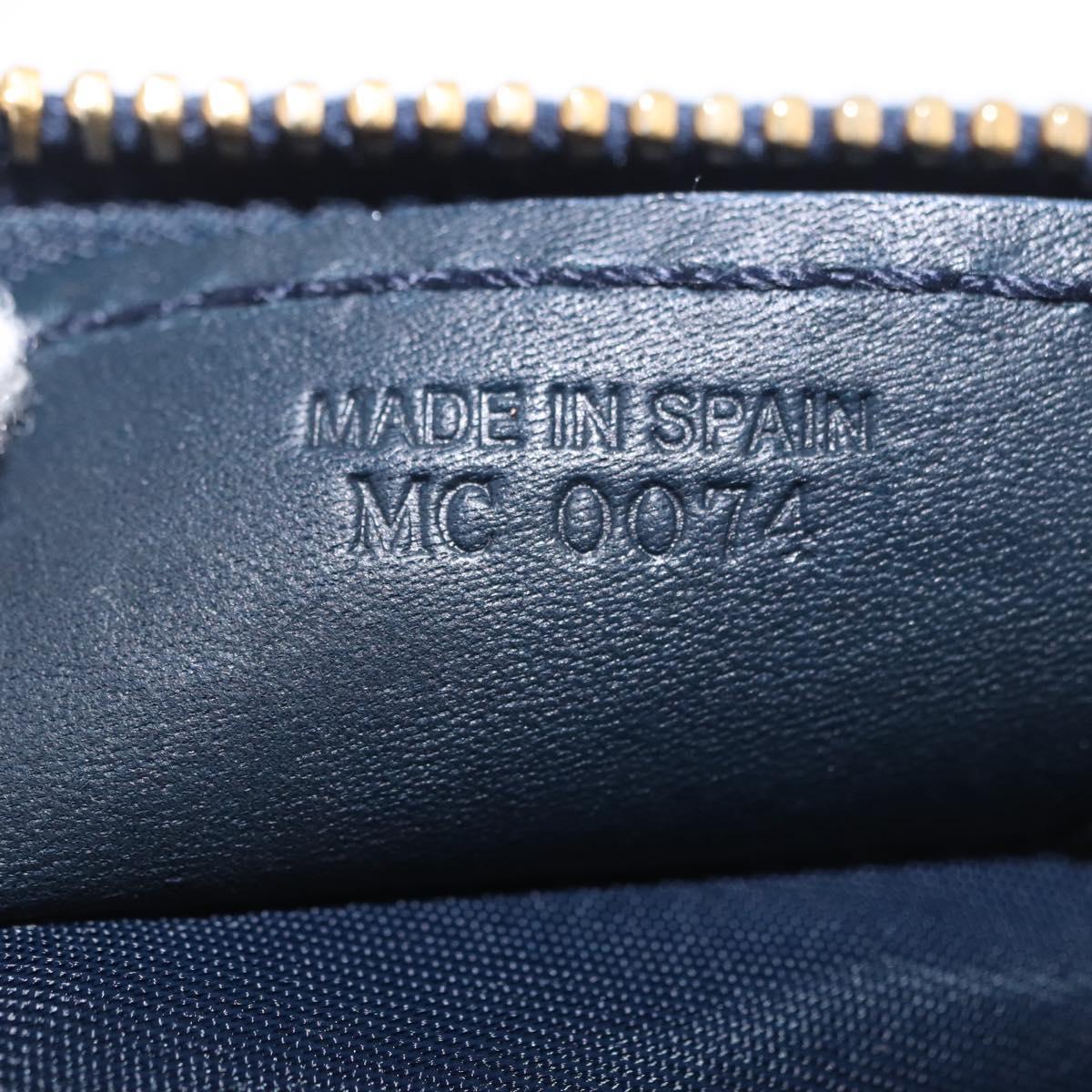 Christian Dior Trotter Canvas Saddle Accessory Pouch Navy Gold Auth 191368V