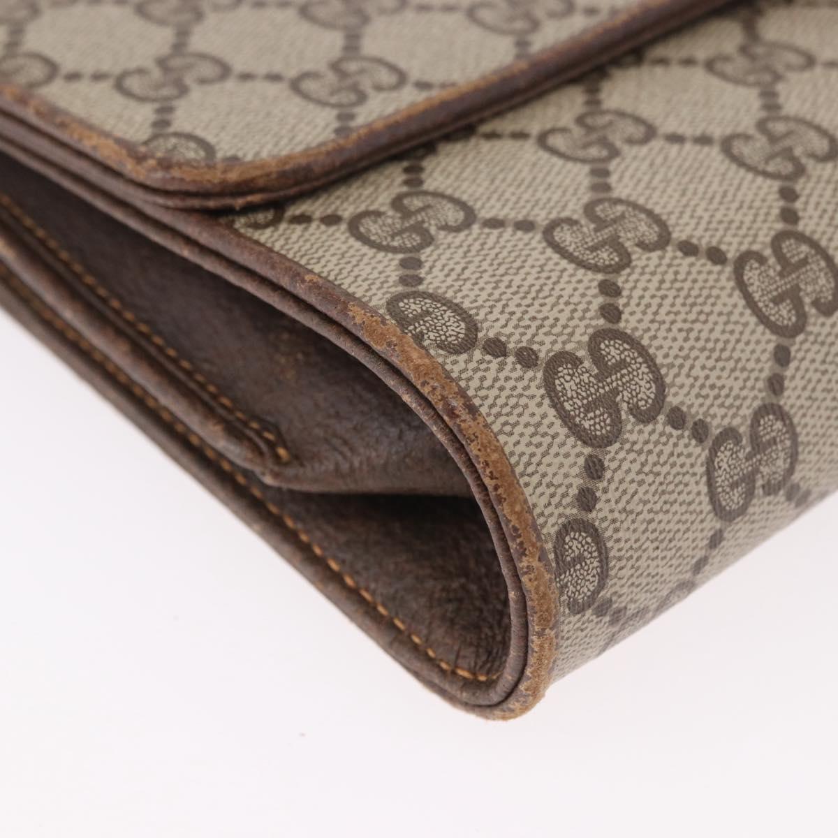 GUCCI GG Supreme Shoulder Bag PVC Beige Gold 904 02 050 Auth 191371