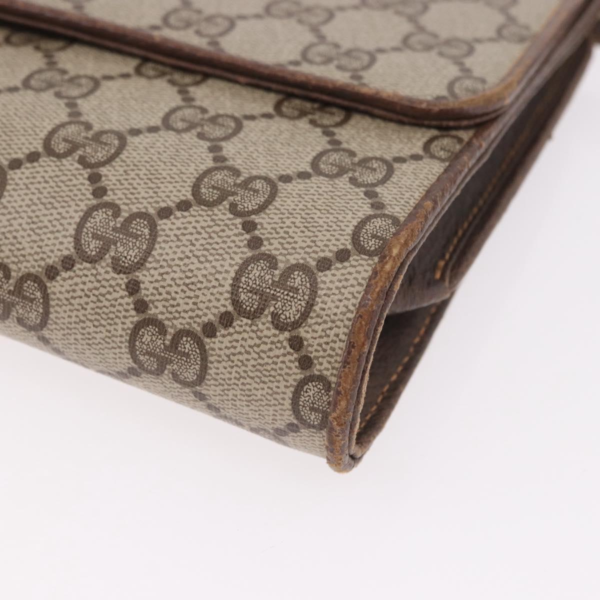 GUCCI GG Supreme Shoulder Bag PVC Beige Gold 904 02 050 Auth 191371