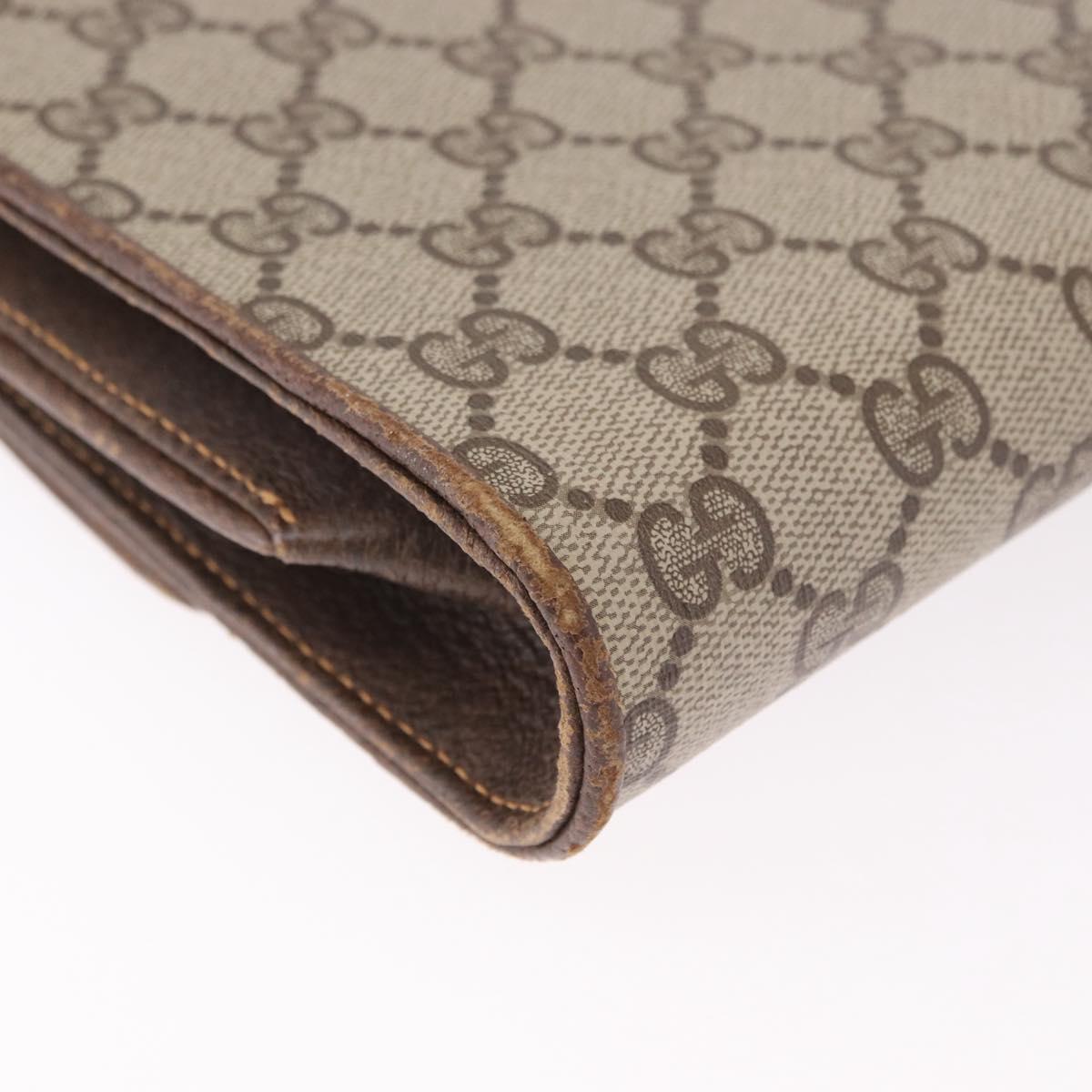 GUCCI GG Supreme Shoulder Bag PVC Beige Gold 904 02 050 Auth 191371