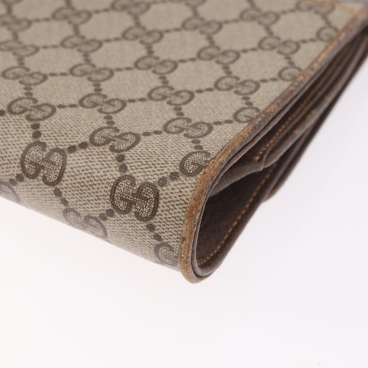 GUCCI GG Supreme Shoulder Bag PVC Beige Gold 904 02 050 Auth 191371