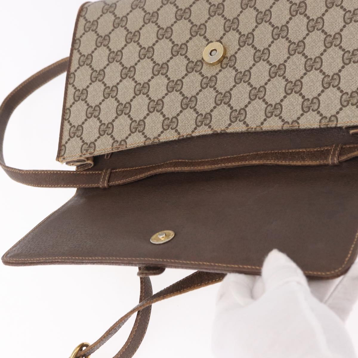 GUCCI GG Supreme Shoulder Bag PVC Beige Gold 904 02 050 Auth 191371