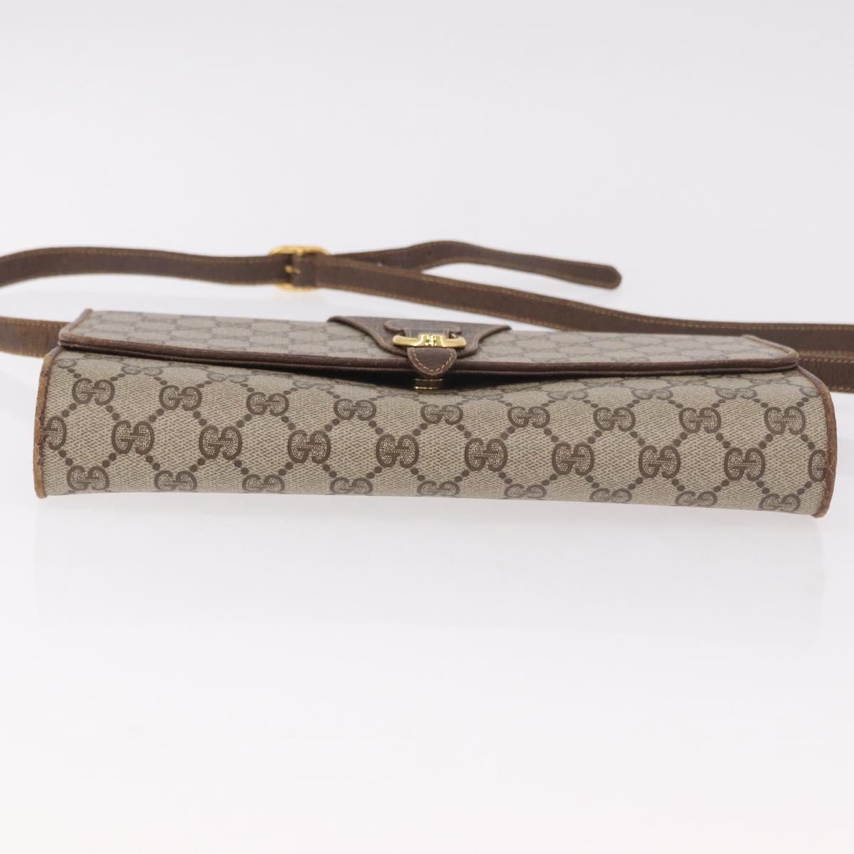 GUCCI GG Supreme Shoulder Bag PVC Beige Gold 904 02 050 Auth 191371