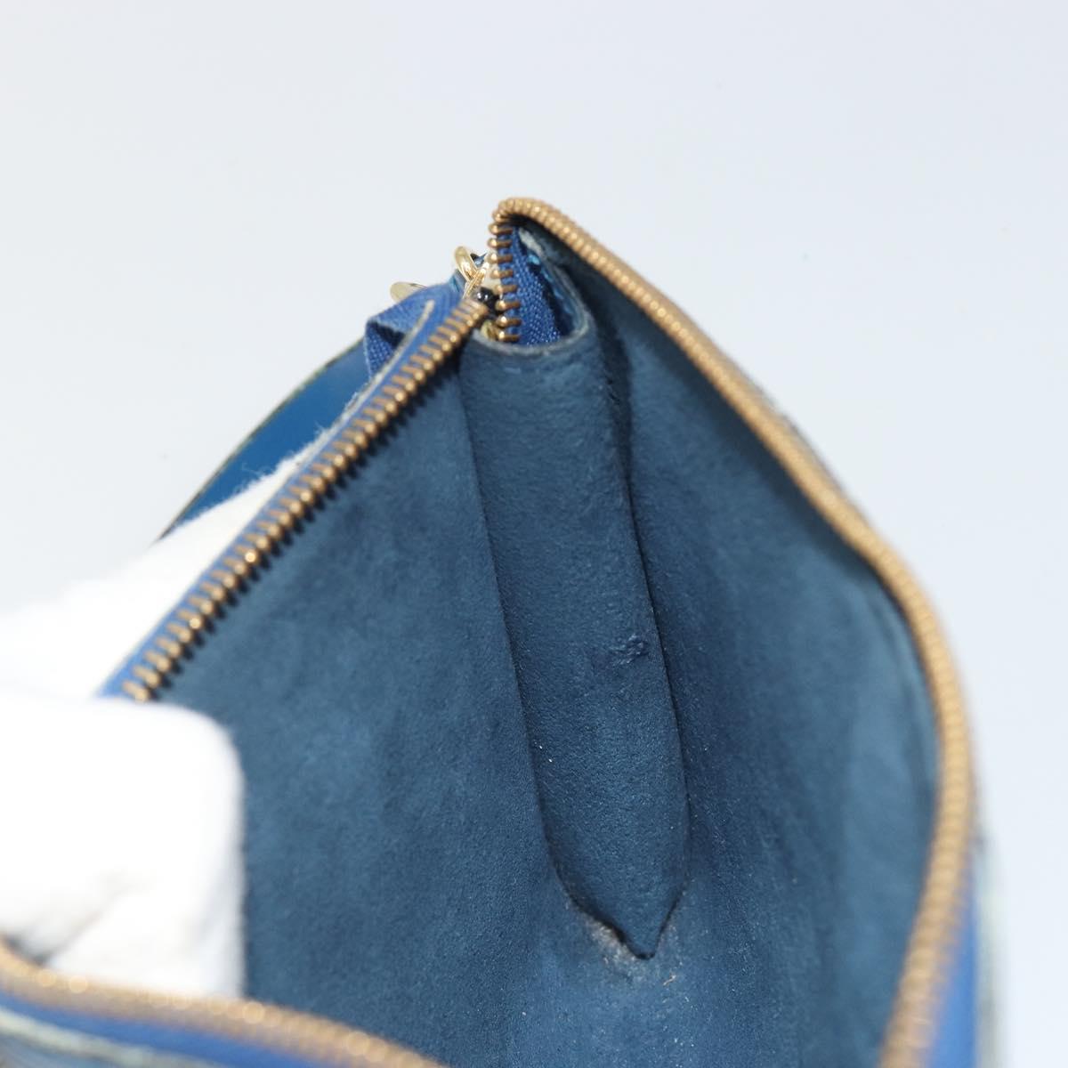 LOUIS VUITTON Epi Pochette Accessoires Pouch Blue M52985 LV Auth 191372