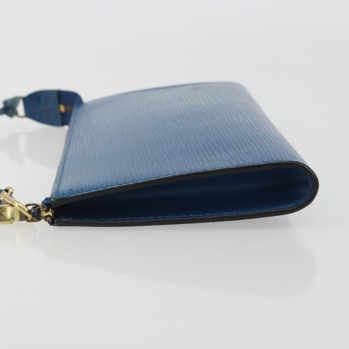 LOUIS VUITTON Epi Pochette Accessoires Pouch Blue M52985 LV Auth 191372