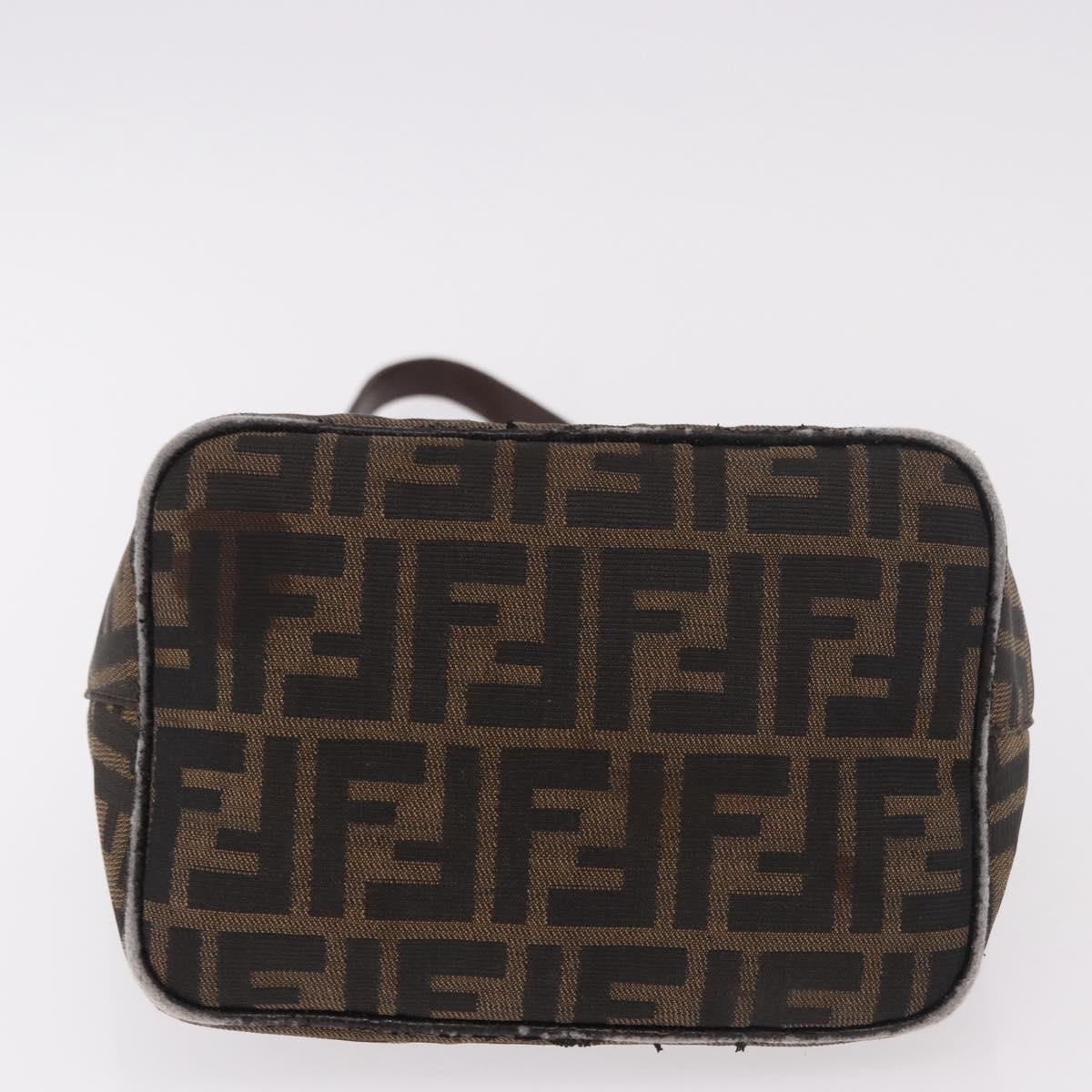 FENDI Zucca Canvas Mamma Baguette Shoulder Bag Brown Black Auth 191375