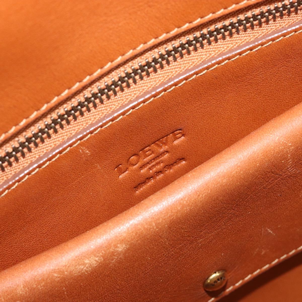 LOEWE Amazona 36 Hand Bag Leather Brown Gold Auth 191377V