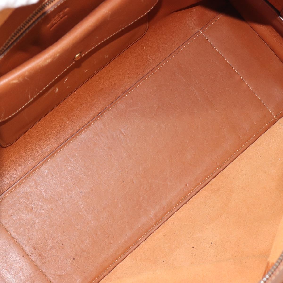 LOEWE Amazona 36 Hand Bag Leather Brown Gold Auth 191377V