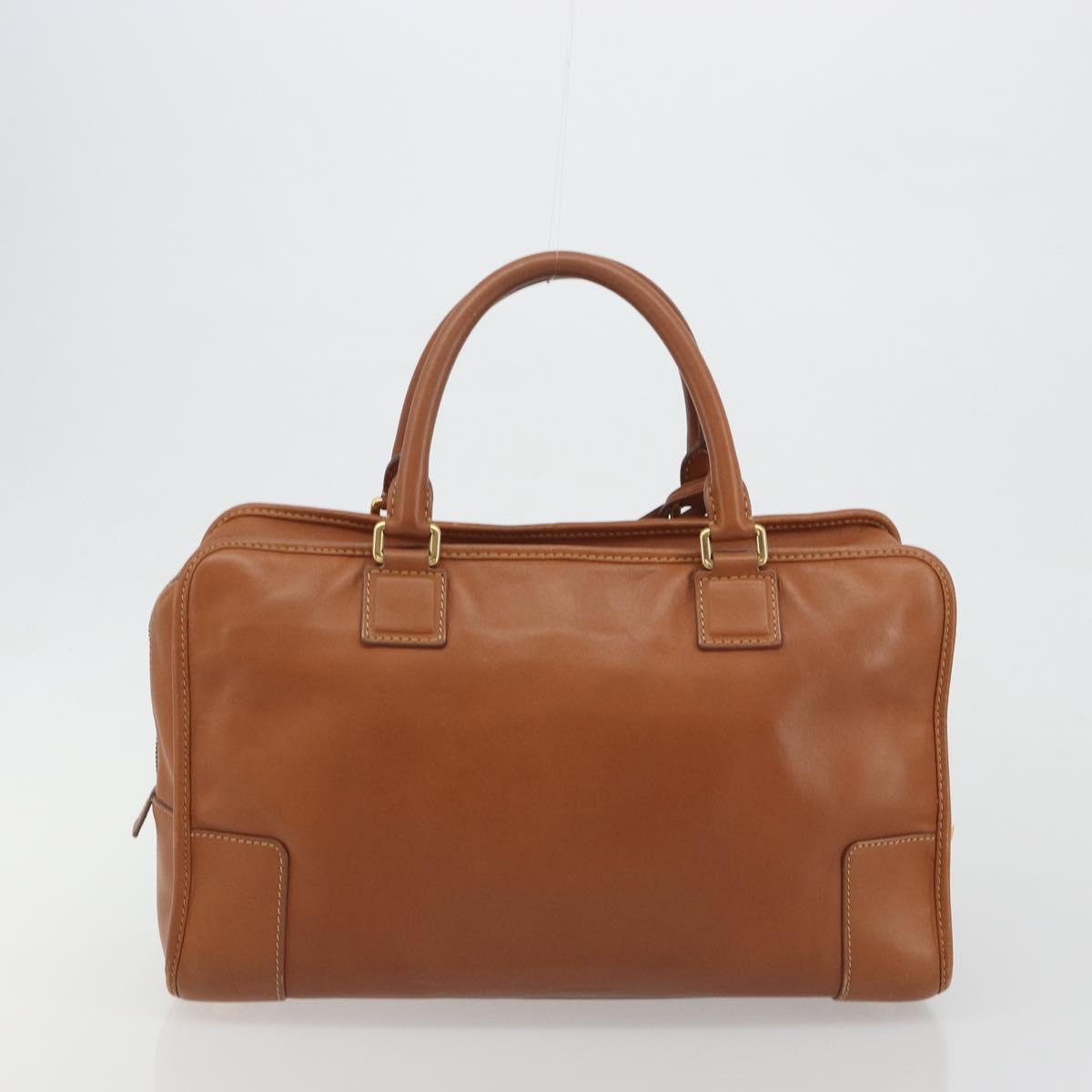 LOEWE Amazona 36 Hand Bag Leather Brown Gold Auth 191377V