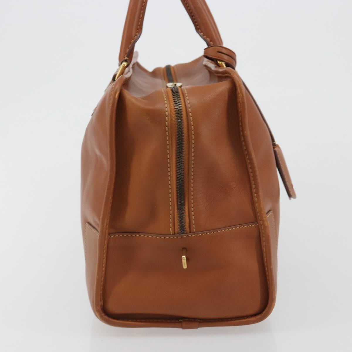 LOEWE Amazona 36 Hand Bag Leather Brown Gold Auth 191377V