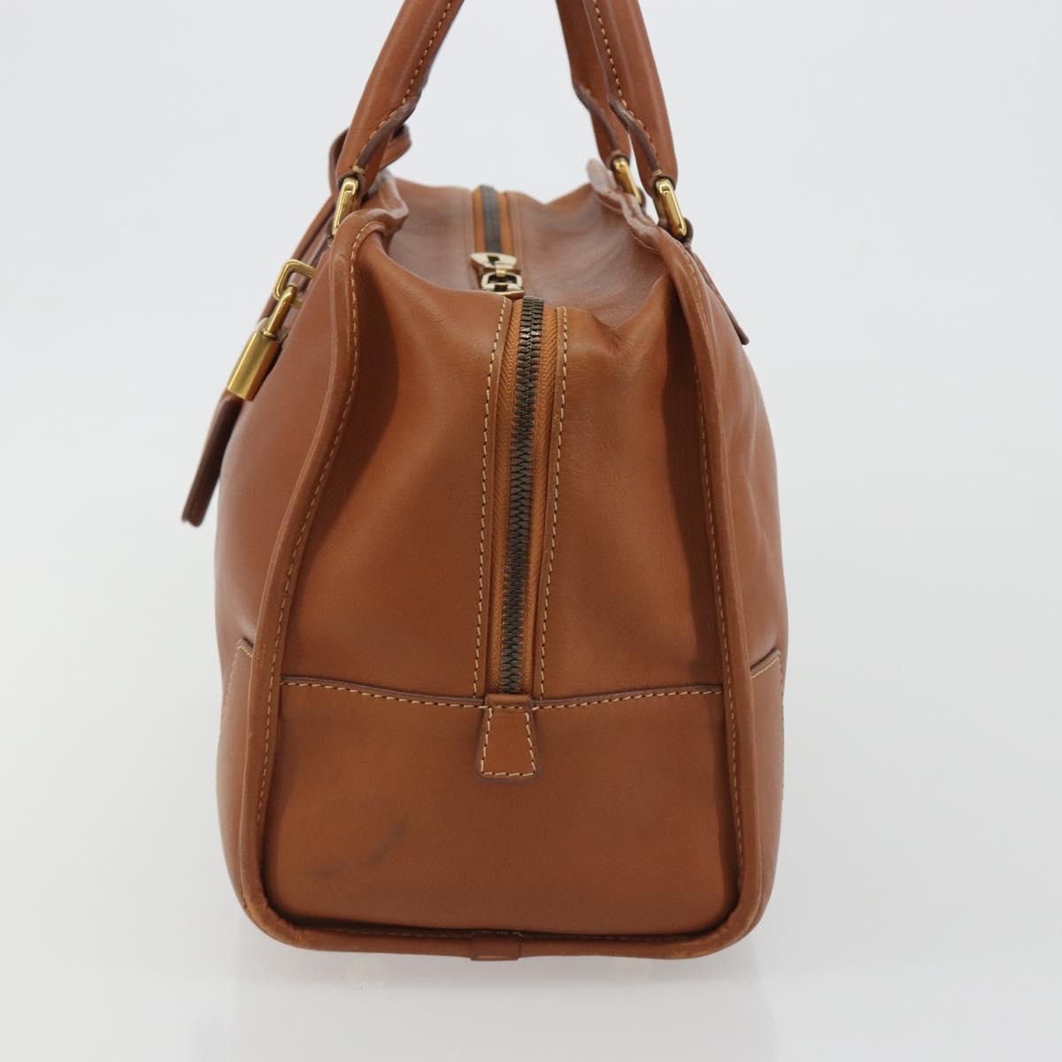 LOEWE Amazona 36 Hand Bag Leather Brown Gold Auth 191377V