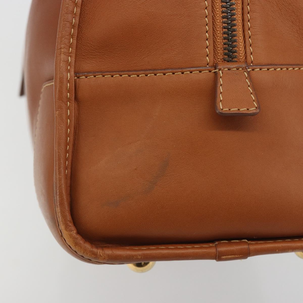 LOEWE Amazona 36 Hand Bag Leather Brown Gold Auth 191377V