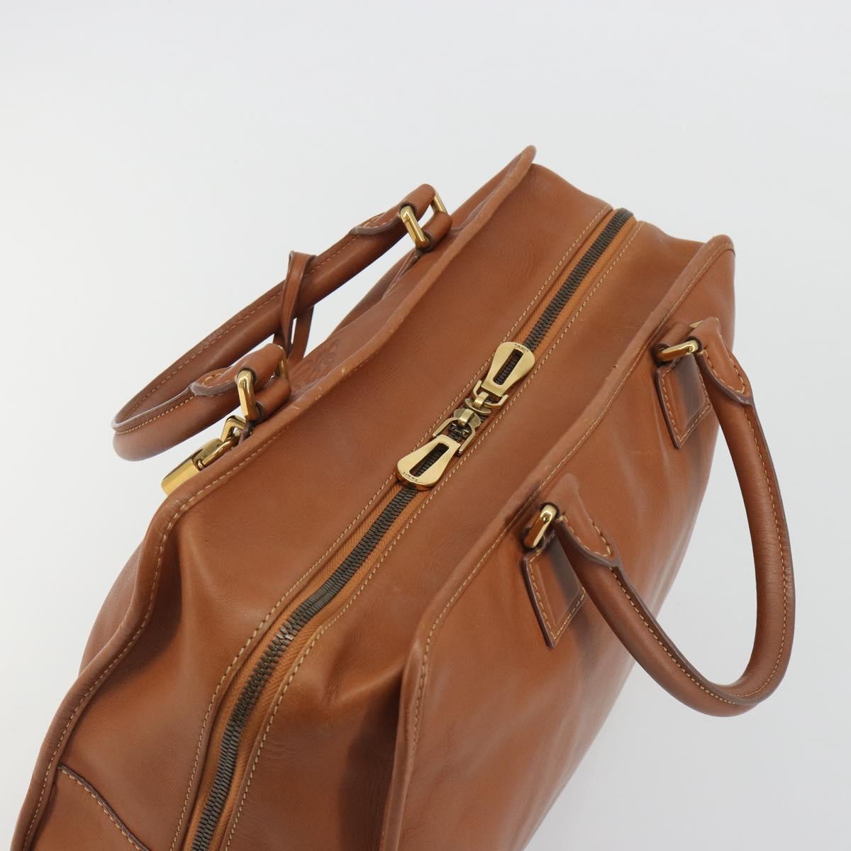 LOEWE Amazona 36 Hand Bag Leather Brown Gold Auth 191377V