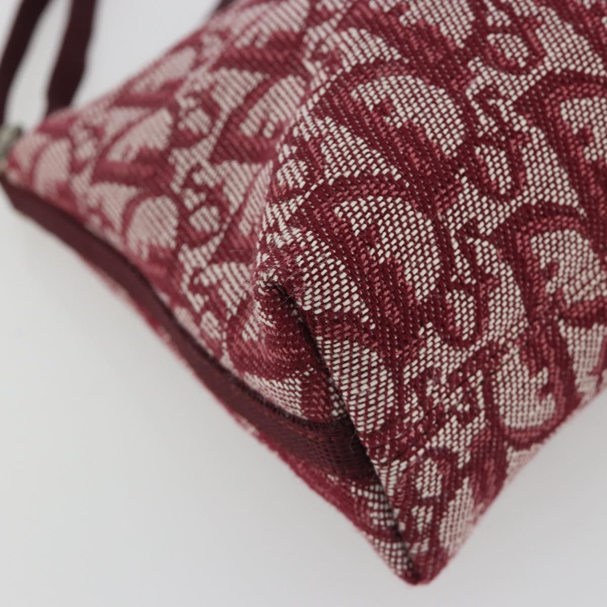 Christian Dior Trotter Canvas Accessory Pouch Red Silver Auth 191379SAV