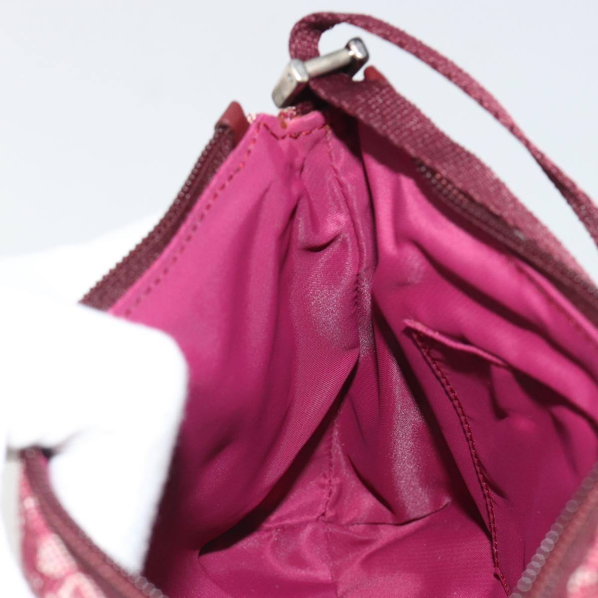 Christian Dior Trotter Canvas Accessory Pouch Red Silver Auth 191379SAV