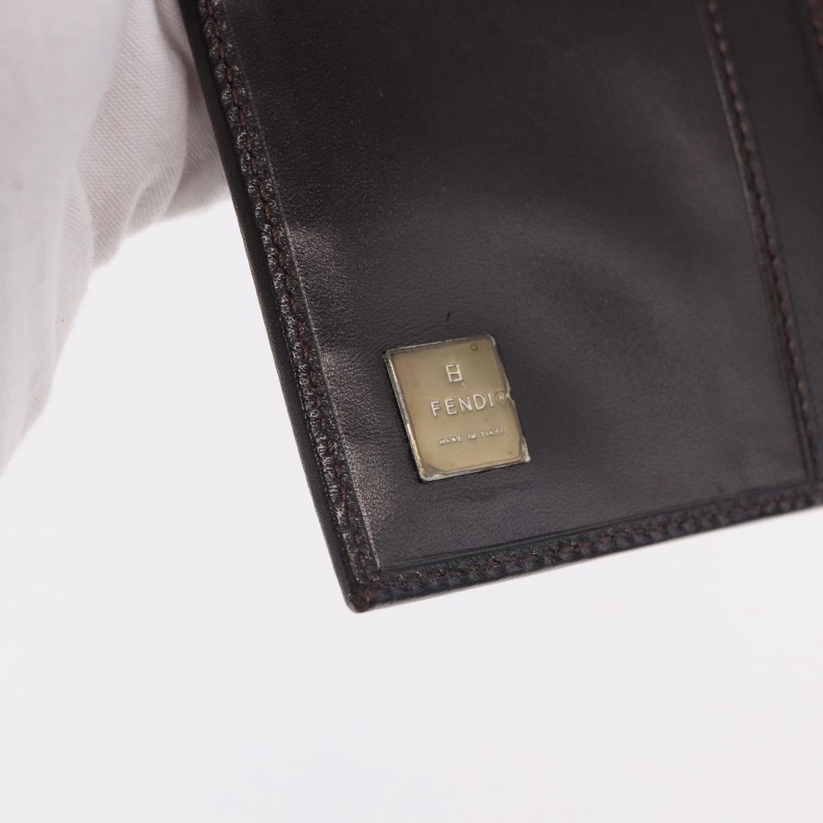 FENDI Zucca Canvas Wallet Black Brown Auth 191381V