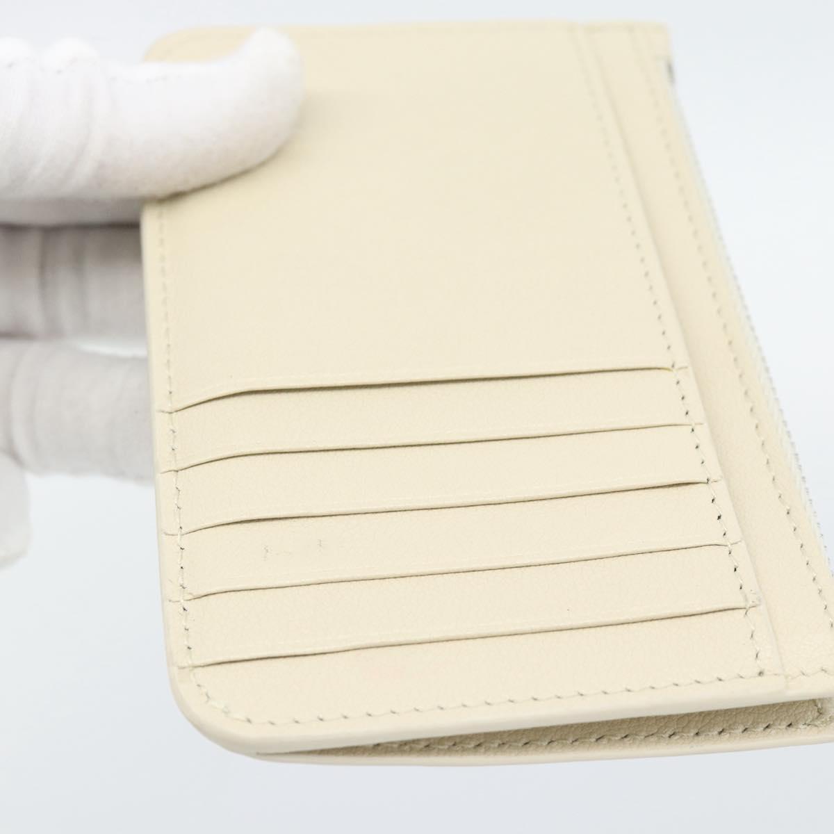 BALENCIAGA Fragment Case Leather Ivory Silver 810902 Auth 191382V