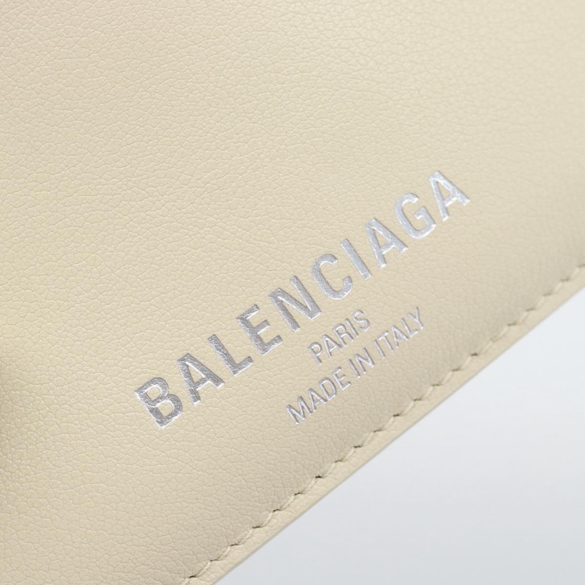 BALENCIAGA Fragment Case Leather Ivory Silver 810902 Auth 191382V