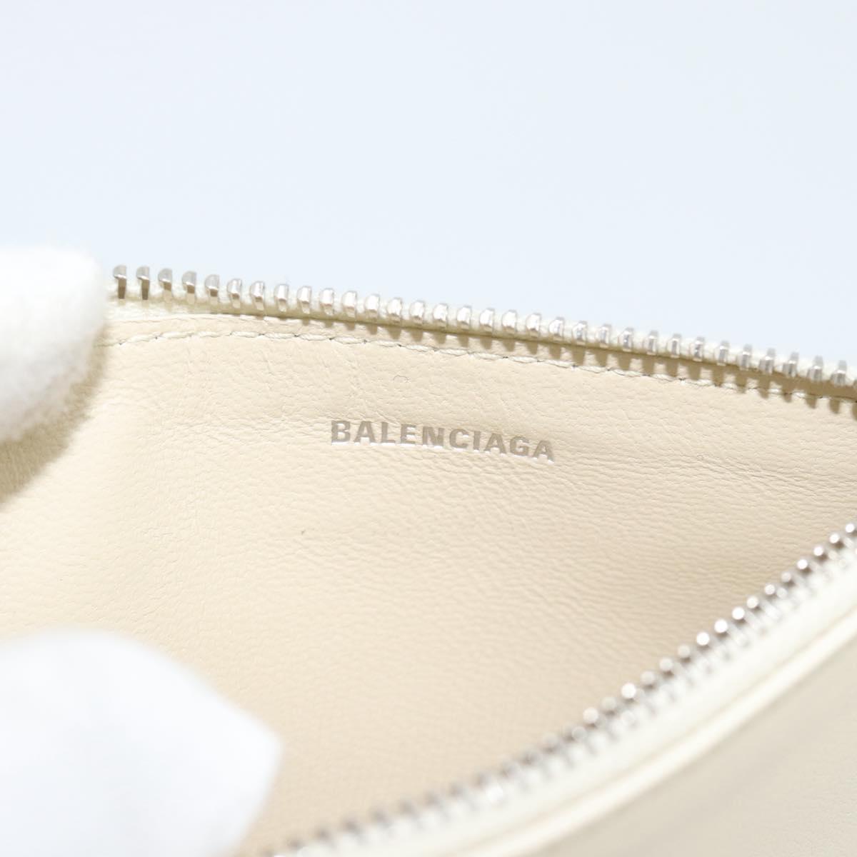 BALENCIAGA Fragment Case Leather Ivory Silver 810902 Auth 191382V