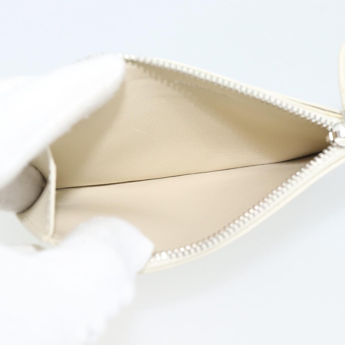 BALENCIAGA Fragment Case Leather Ivory Silver 810902 Auth 191382V
