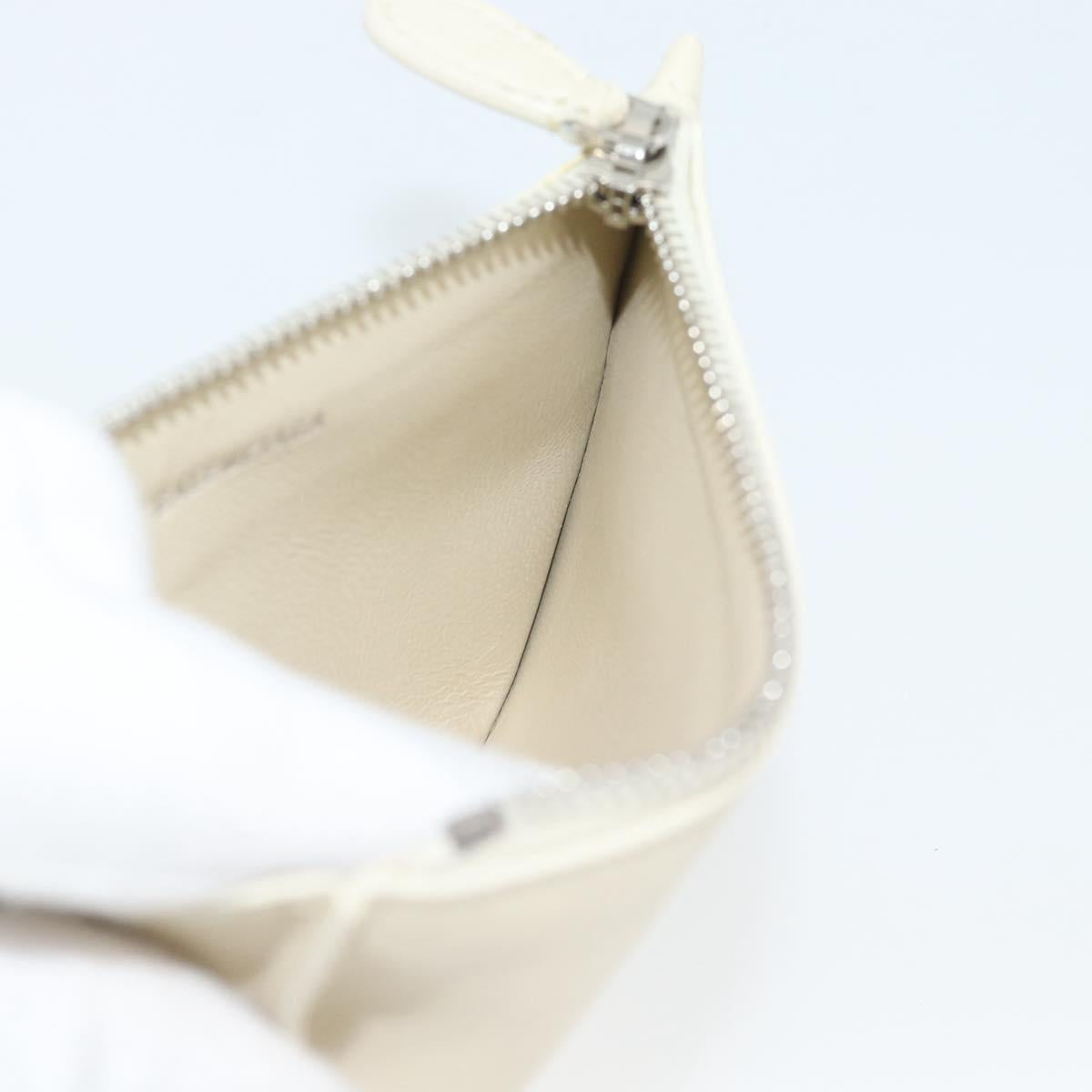 BALENCIAGA Fragment Case Leather Ivory Silver 810902 Auth 191382V