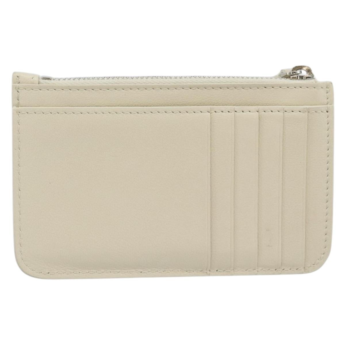 BALENCIAGA Fragment Case Leather Ivory Silver 810902 Auth 191382V